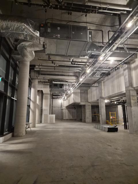 Corridor ceiling electrical rough-in